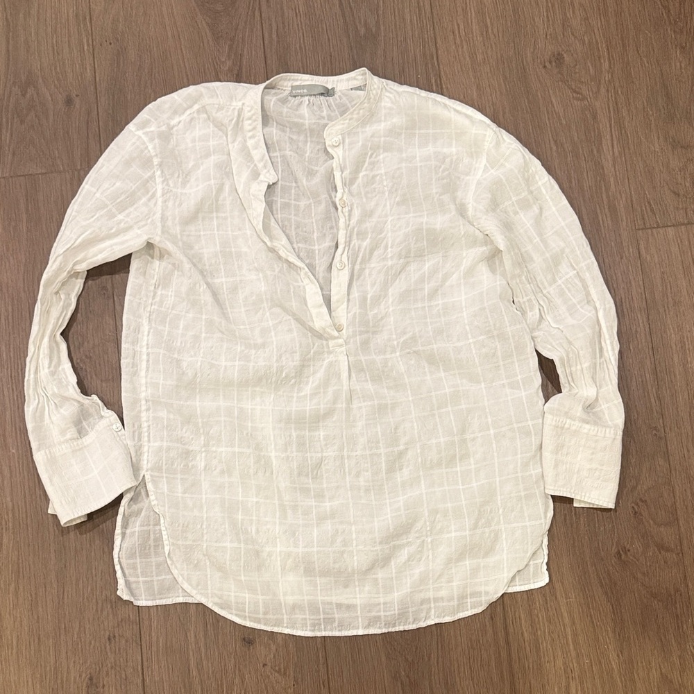 Vince Ivory Sheer Blouse